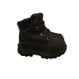 Timberland Shoes Brown Leather Side Zip Classic Work Boots Toddler Size 6